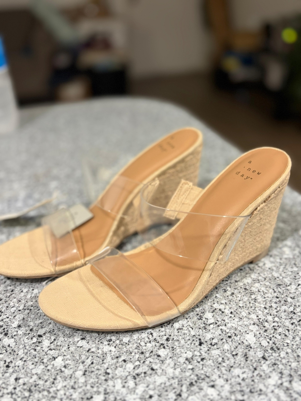 a new day Beige Clear-Strap Wedge Mule Sandals - Picture 2 of 2